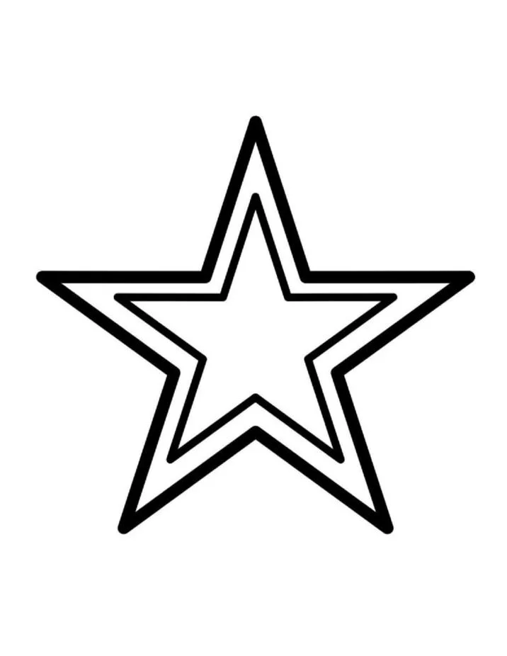 Estrella en blanco y negro para imprimir y colorear