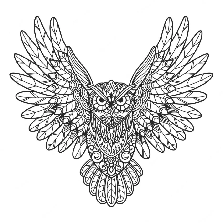 Mandala de buho para imprimir