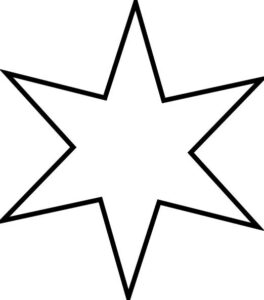 Estrella en blanco y negro para imprimir y colorear