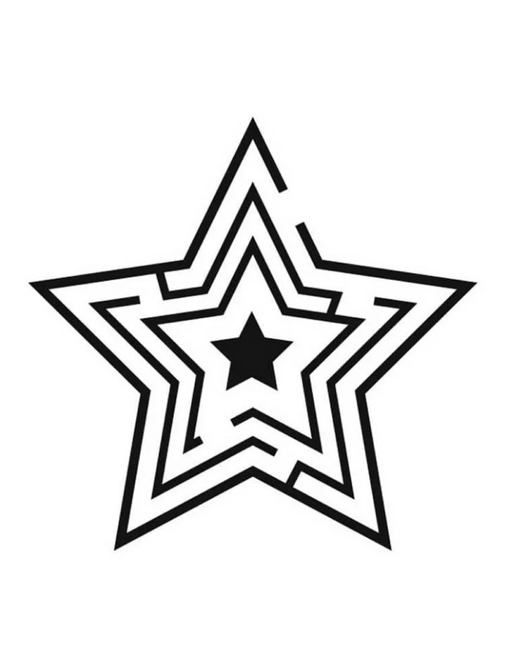 Estrella en blanco y negro para imprimir y colorear