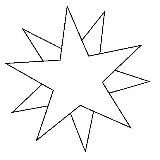 Estrella en blanco y negro para imprimir y colorear
