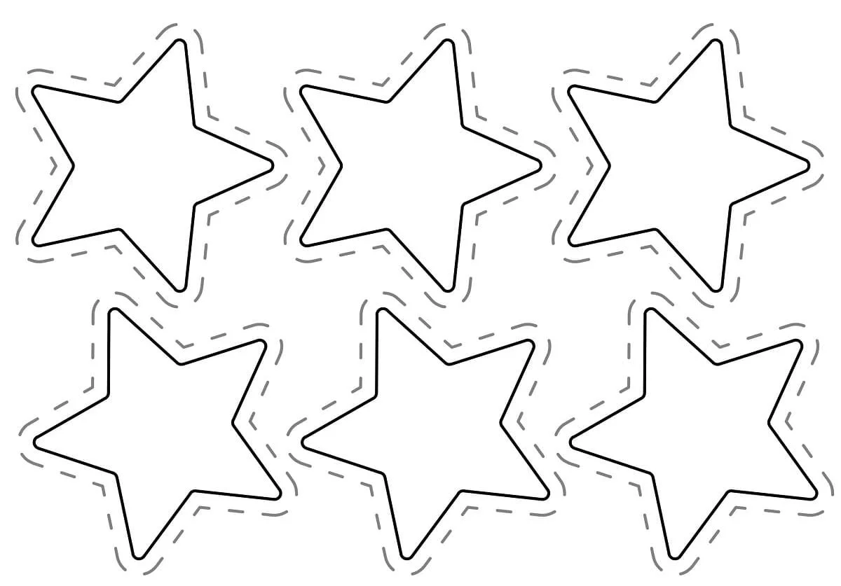Estrella en blanco y negro para imprimir y colorear