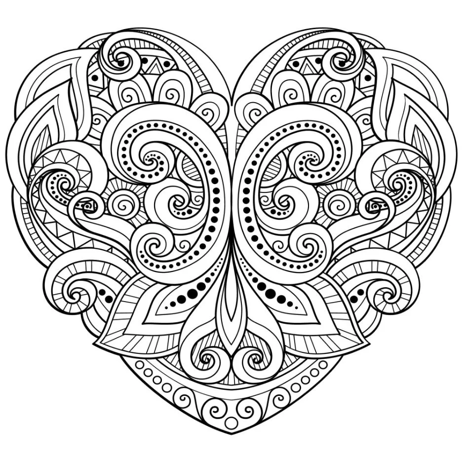 Mandala corazón para imprimir