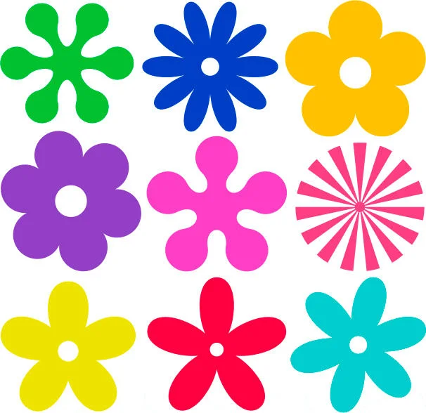 Flores para imprimir y recortar a color