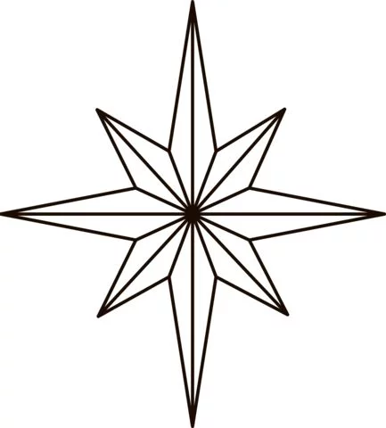 Estrella en blanco y negro para imprimir y colorear
