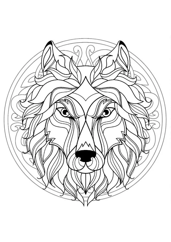 Mandala de león para imprimir