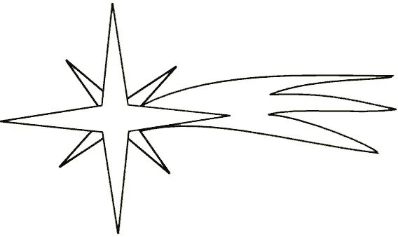 Estrella en blanco y negro para imprimir y colorear