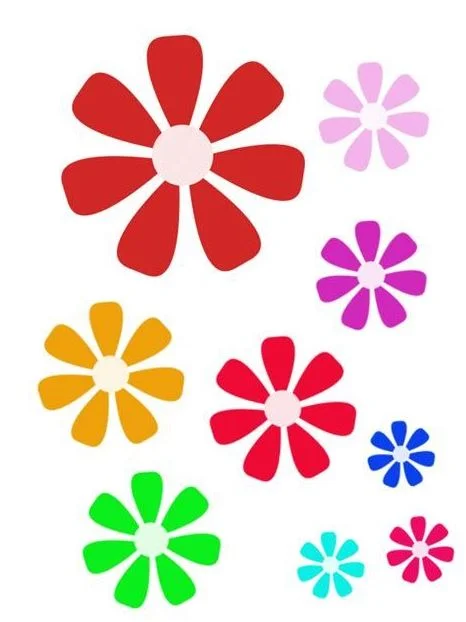 Flores para imprimir y recortar a color