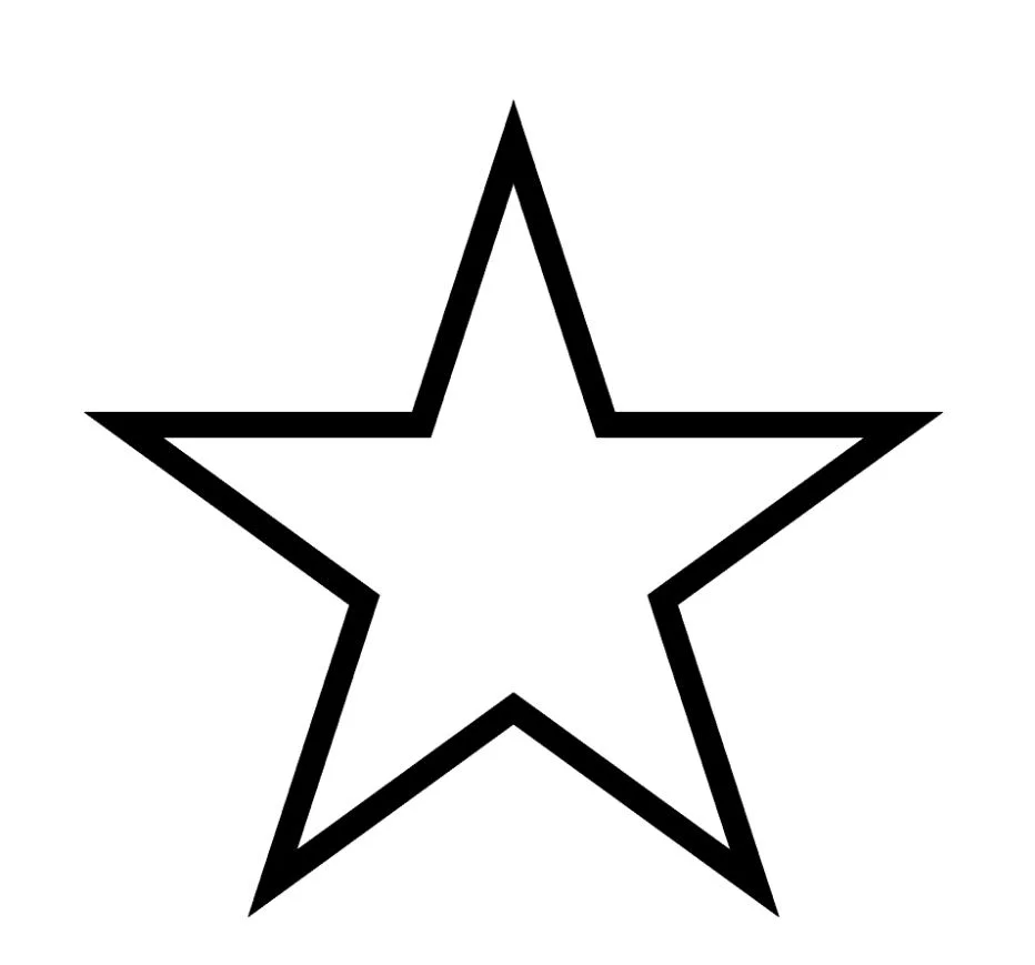 Estrella en blanco y negro para imprimir y colorear
