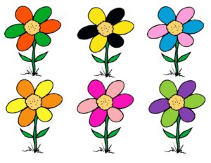 Flores para imprimir y recortar a color