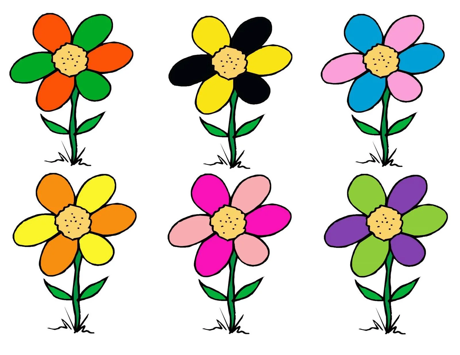 Flores para imprimir y recortar a color