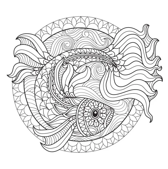 Mandala de carpa para imprimir