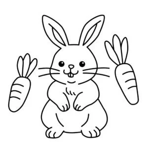 Dibujos de conejos para imprimir y pintar​ en blanco y negro