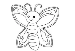 Mariposa para imprimir y colorear en blanco y negro