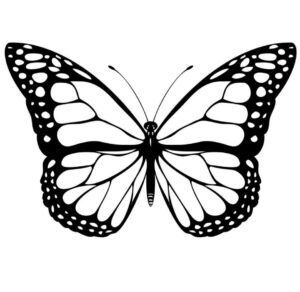Mariposa para imprimir y colorear en blanco y negro