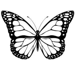 Mariposa para imprimir y colorear en blanco y negro