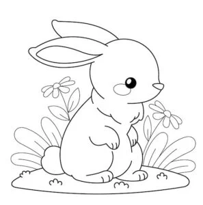 Dibujos de conejos para imprimir y pintar​ en blanco y negro