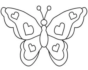 Mariposa para imprimir y colorear en blanco y negro