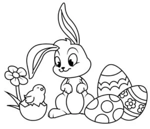 Dibujos de conejos para imprimir y pintar​ en blanco y negro