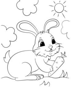 Dibujos de conejos para imprimir y pintar​ en blanco y negro