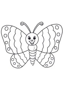 Mariposa para imprimir y colorear en blanco y negro