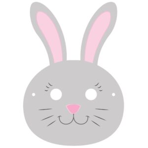 Mascara de conejo para imprimir y recortar a color