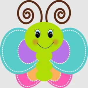 Mariposa para imprimir a color infantil