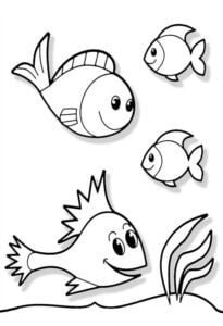 Dibujos de peces para imprimir y pintar​