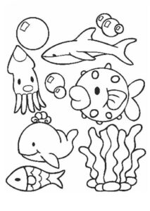 Dibujos de peces para imprimir y pintar​
