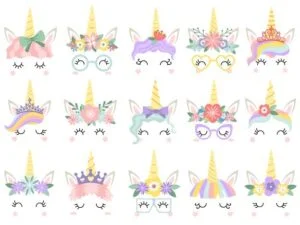 Caras de unicornios para imprimir