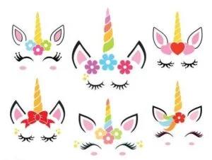 Caras de unicornios para imprimir