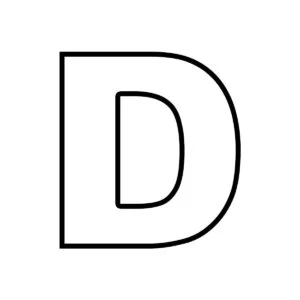 Letra D para imprimir