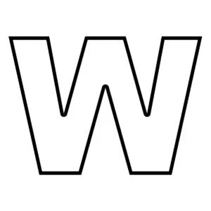 Letra W para imprimir