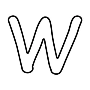 Letra W para imprimir