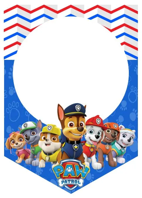 Banderines de paw patrol para imprimir