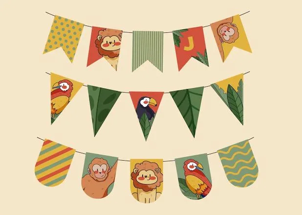 Banderines de safari para imprimir