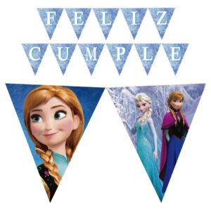 Banderines de feliz cumpleaños de Frozen para imprimir