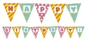 Banderines de feliz cumpleaños para imprimir