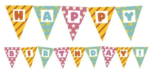 Banderines de feliz cumpleaños para imprimir