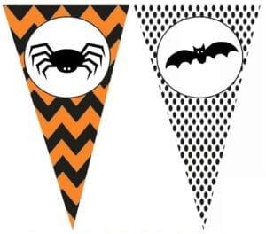 Banderines de halloween para imprimir (murciélago y araña)