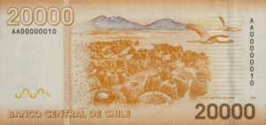 billete 20000 pesos chilenos reverso