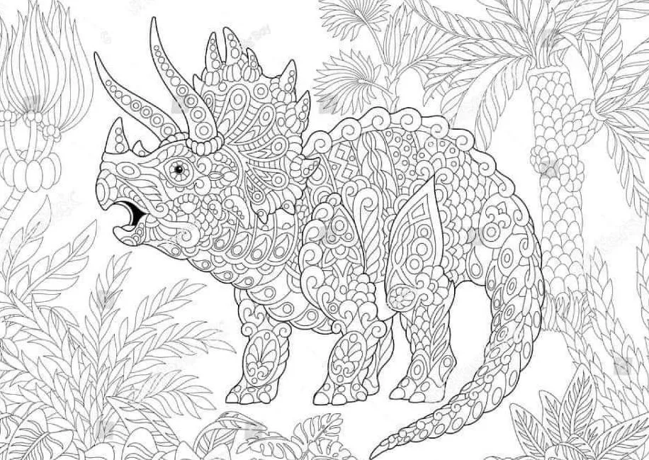 Mandala de dinosaurio para imprimir