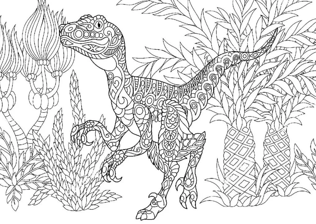 Mandala de dinosaurio para imprimir