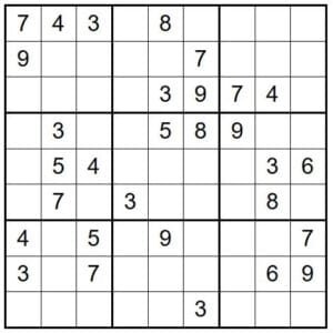 Sudoku nivel difícil para imprimir