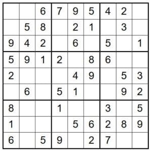 Sudoku nivel fácil para imprimir