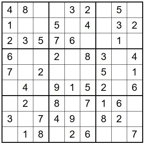Sudoku nivel fácil para imprimir