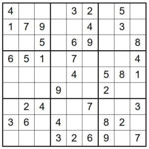 Sudoku X para imprimir nivel medio. Juego Sudoku para descargar