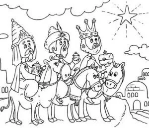 Dibujos de navidad para imprimir y colorear - Los 3 reyes magos