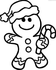 Dibujos de navidad para imprimir y colorear - Galleta de jengibre