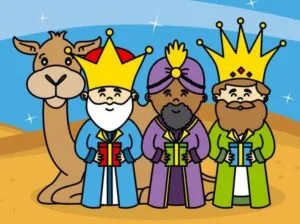 Dibujos de navidad para imprimir a color - Los 3 reyes magos